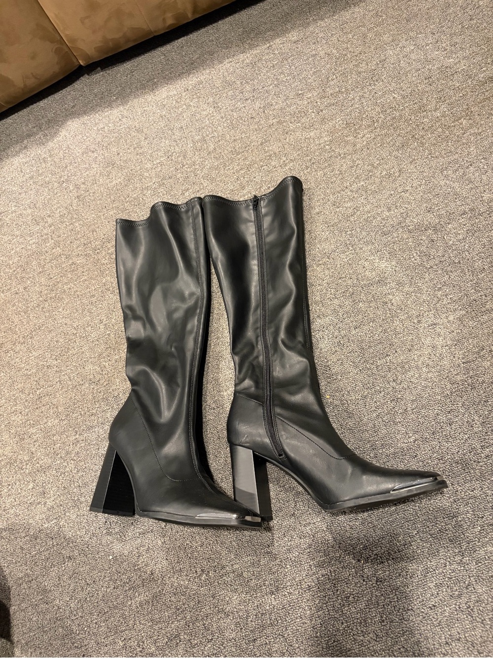 Bar III Women's Black High Heel Knee Boots
